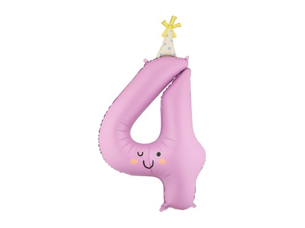 Foil balloon Number ''4'', 86cm, lavender