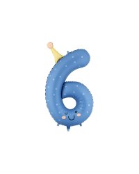 Foil balloon Number ''6'', 86cm, blue