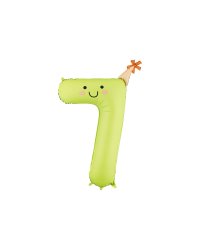 Foil balloon Number ''7'', 86cm, light green
