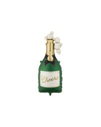 Foil balloon Champagne, 34x93 cm, dark green