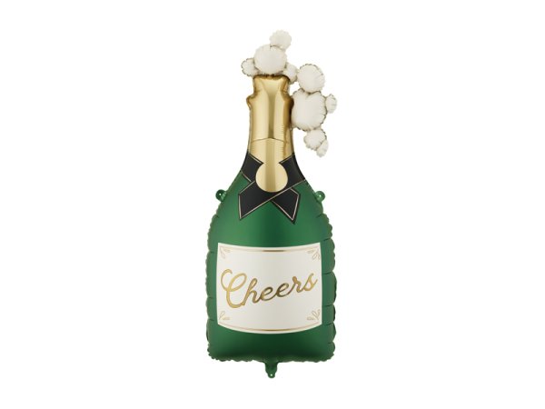 Foil balloon Champagne, 34x93 cm, dark green