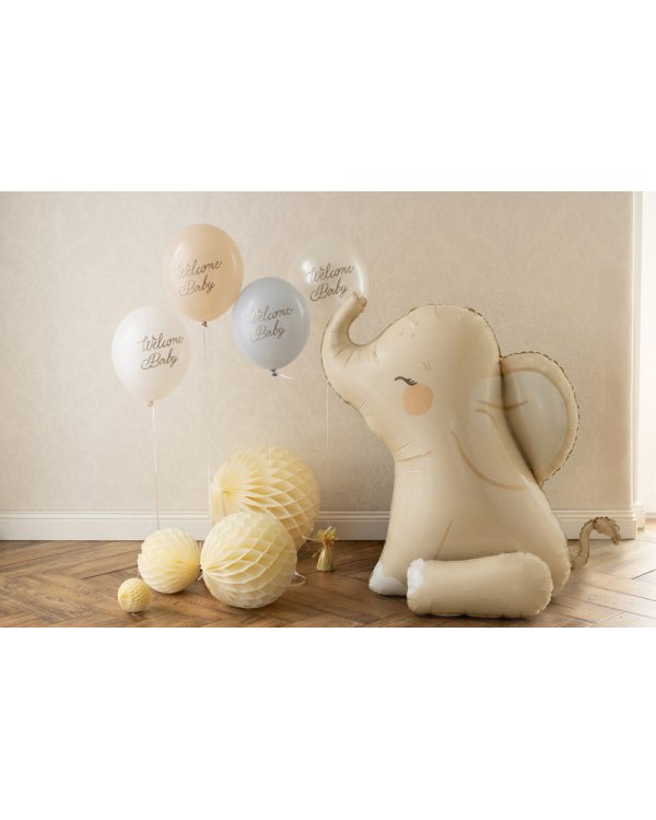 Foil balloon Elephant, 84x90 cm, beige