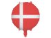 Foil balloon Danish Flag, 35 cm, mix