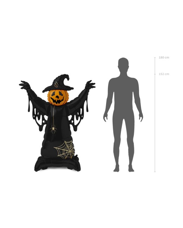 Foil Standing Balloon Scarecrow XXL, 111.5x152 cm, black