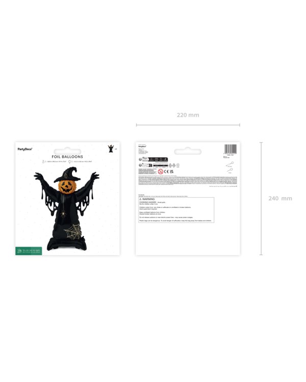 Foil Standing Balloon Scarecrow XXL, 111.5x152 cm, black