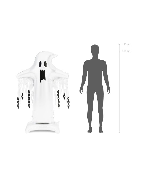 Foil Standing Balloon Ghost XXL, 109x165 cm, white