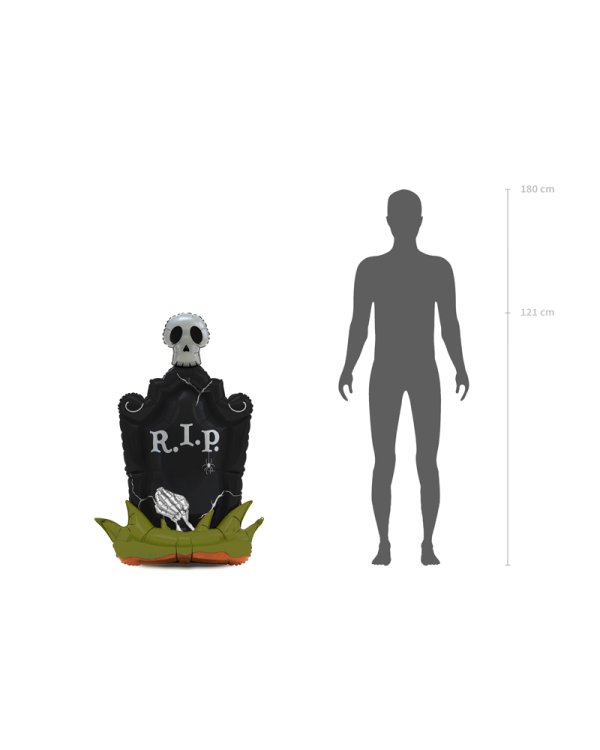 Foil Standing Balloon Tombstone XXL, 74.5x121.5 cm, black
