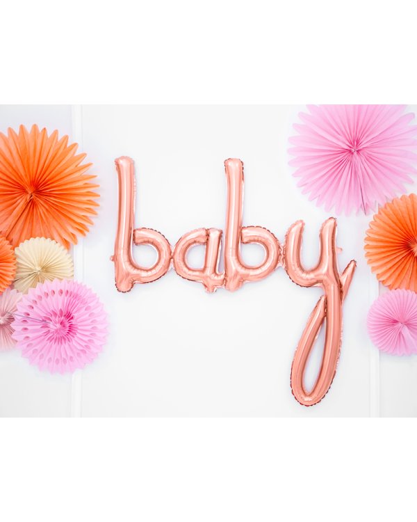 Foil balloon Baby, rose gold, 73.5x75.5cm