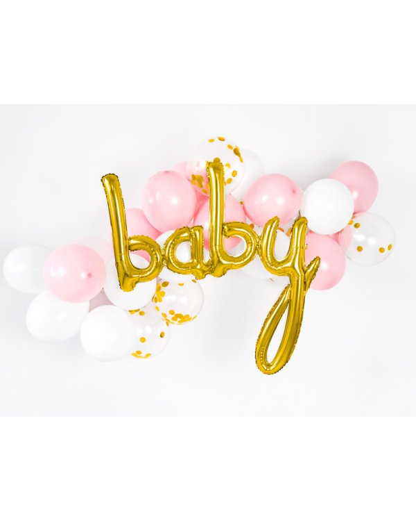 Foil balloon Baby, gold, 73.5x75.5cm