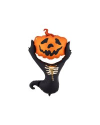 Foil balloon Scarecrow, 60x100 cm, black and orange
