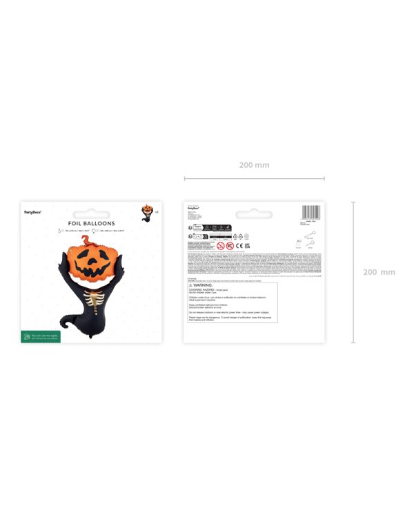 Foil balloon Scarecrow, 60x100 cm, black and orange