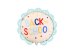 Foil balloon scalloped tablet Back to school, 52x52 cm, cream-blue