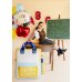 Foil balloon scalloped tablet Back to school, 52x52 cm, cream-blue