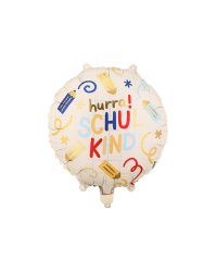 Foil balloon tablet Hurra Schulkind, 35x35 cm, cream