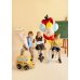 Foil balloon school cone Hurra Schulkind, 34.5x99 cm, cream