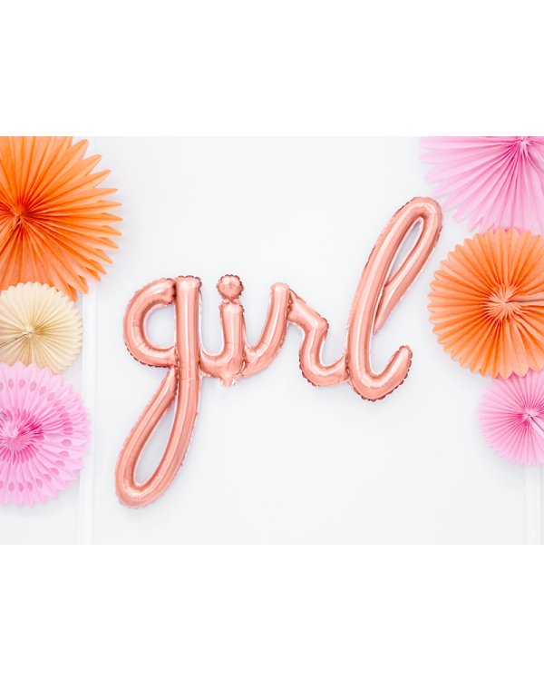 Foil balloon Girl, rose gold, 77x70cm