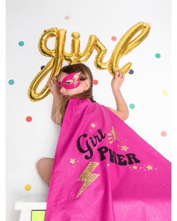 Foil balloon Girl, gold, 77x70cm