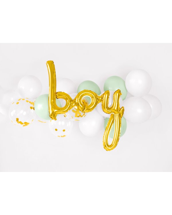 Foil balloon Boy, gold, 63.5x74cm