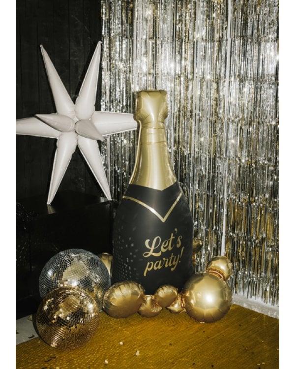 Дополнительное изображение книги «Standing foil balloon Bubble Bottle, 79x114 cm, black and gold»