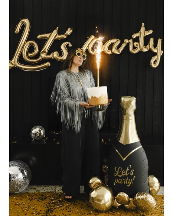 Дополнительное изображение книги «Standing foil balloon Bubble Bottle, 79x114 cm, black and gold»