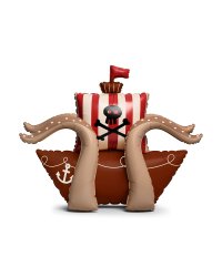 Standing foil balloon Pirate Ship, 120x91 cm, brown