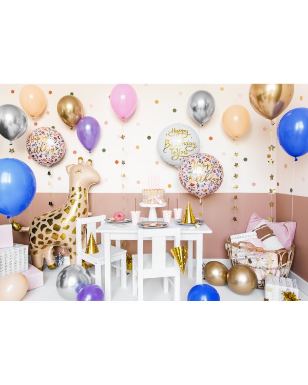 Foil balloon Happy Birthday, 35cm, light pink