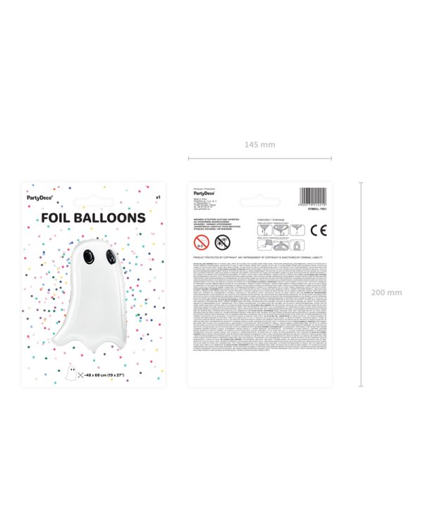 Foil balloon Ghost, 48x68cm