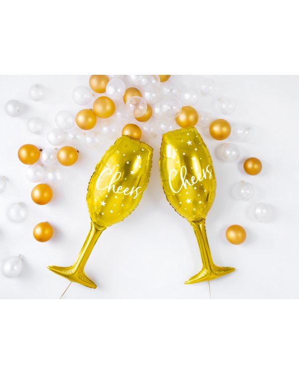 Foil balloon Glass, 28x80cm, gold