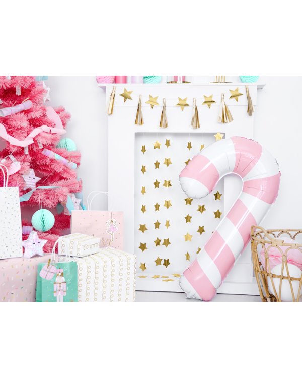 Foil balloon Candy cane, 50x82cm, pink