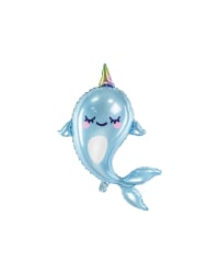 Foil balloon Narwhal, 53x87cm, mix