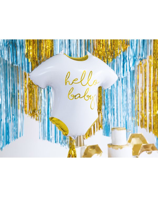 Foil balloon Baby romper - Hello Baby, 51x45cm, white