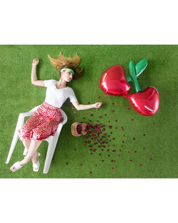 Foil balloon Cherry, 88x73cm, mix