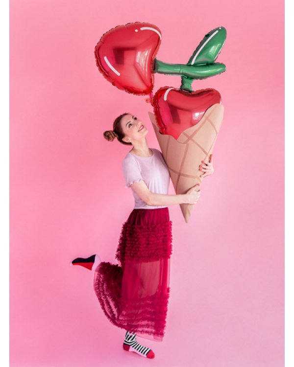 Foil balloon Cherry, 88x73cm, mix