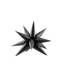 Foil balloon Star 3D, 70cm, black