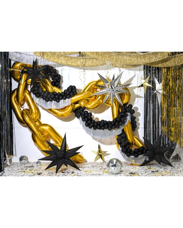 Foil balloon Star 3D, 70cm, black