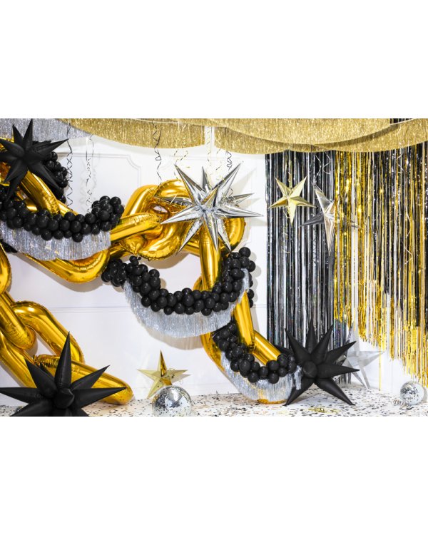 Foil balloon Star 3D, 70cm, black