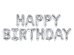 Foil Balloon Happy Birthday, 340x35cm, silver