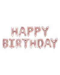 Foil Balloon Happy Birthday, 340x35cm, rose gold