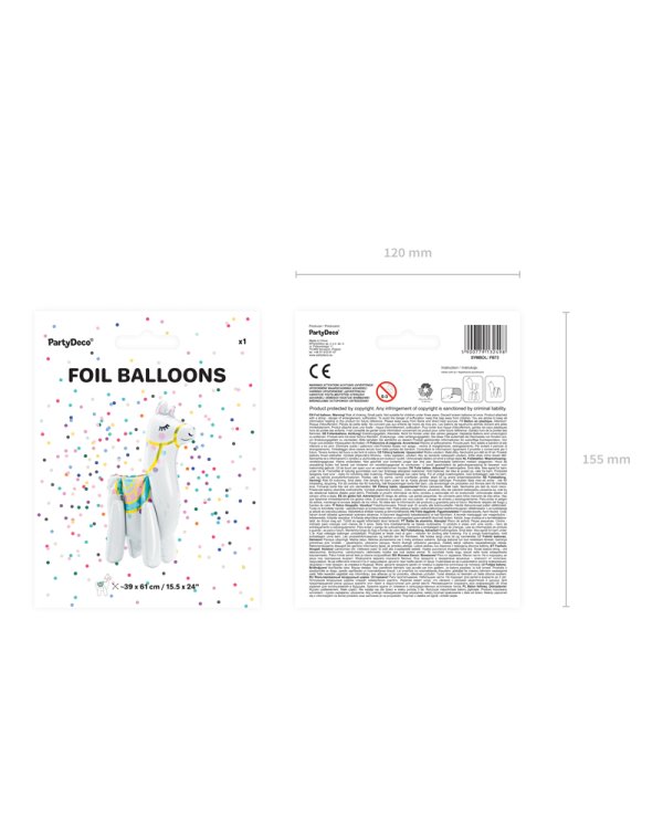 Foil balloon Llama, 39x61cm, mix