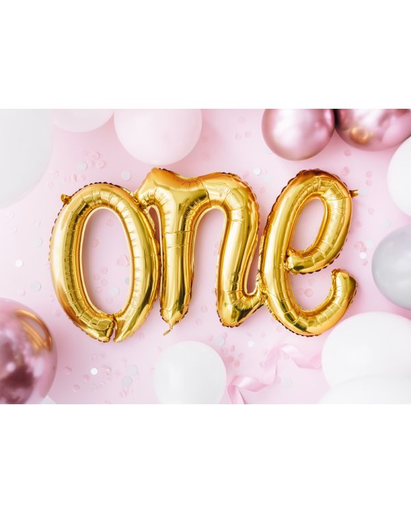 Foil balloon One, 66x37cm, gold