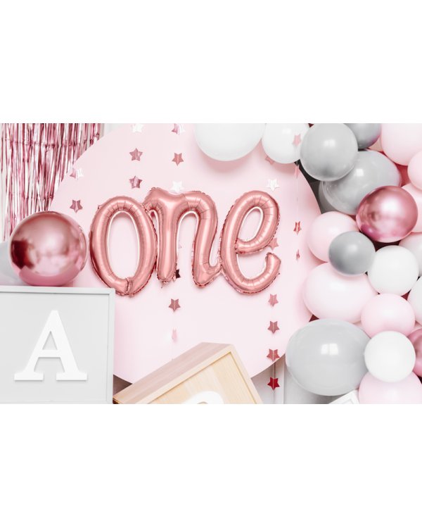 Foil balloon One, 66x37cm, rose gold