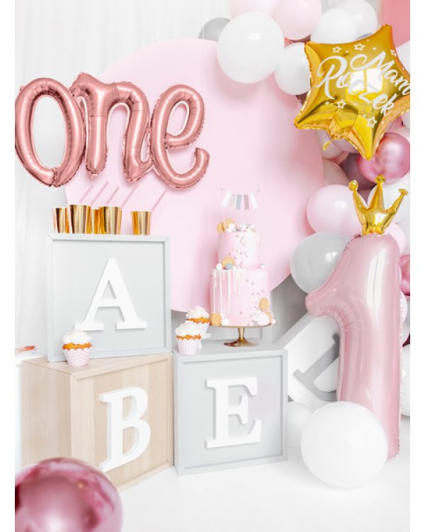 Foil balloon One, 66x37cm, rose gold