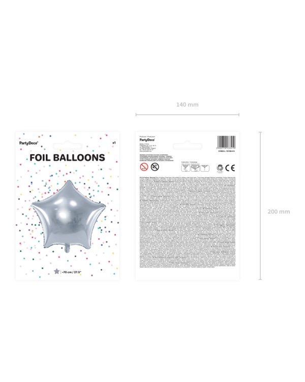 Foil balloon Star, 70cm, silver