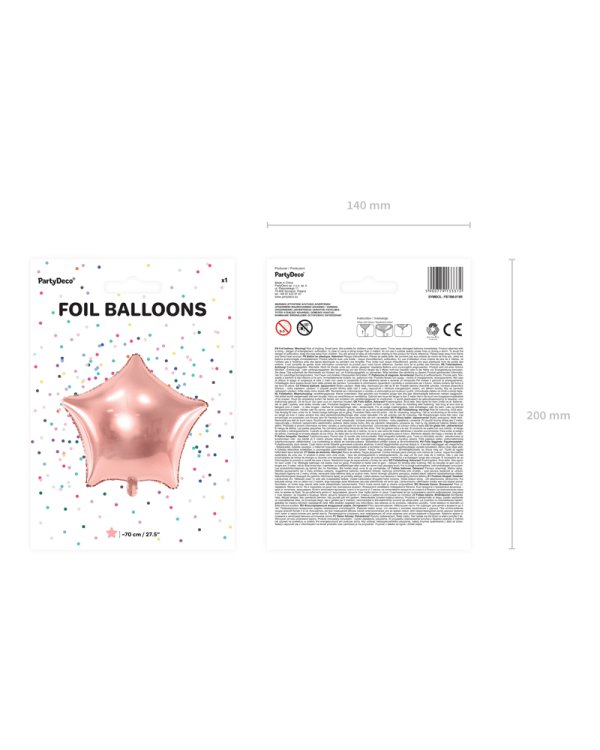 Foil balloon Star, 70cm, rose gold