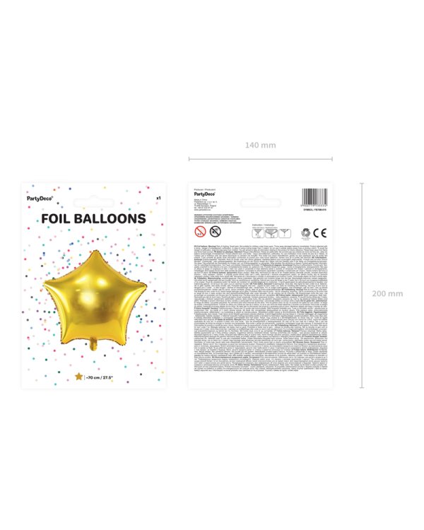 Foil balloon Star, 70cm, gold