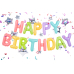 Foil Balloon Happy Birthday, 395x35cm, mix Foil Balloon Happy Birthday, 395x35cm, mix