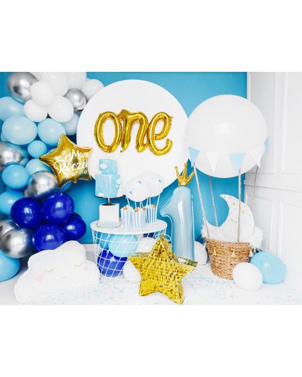 Foil Balloon Number ''1'', 30x90cm, sky-blue