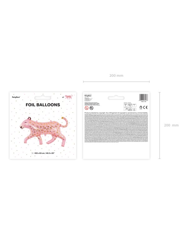 Foil Balloon Leopard, 103x63cm, mix