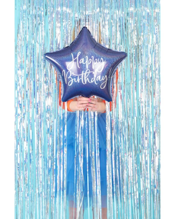 Foil balloon Happy Birthday, 40cm, navy blue