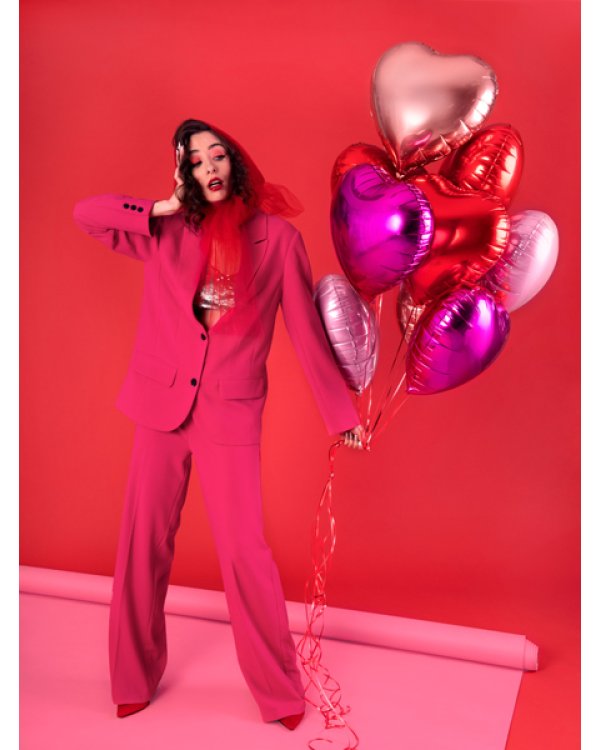 Foil Balloon Heart, 45cm, dark pink